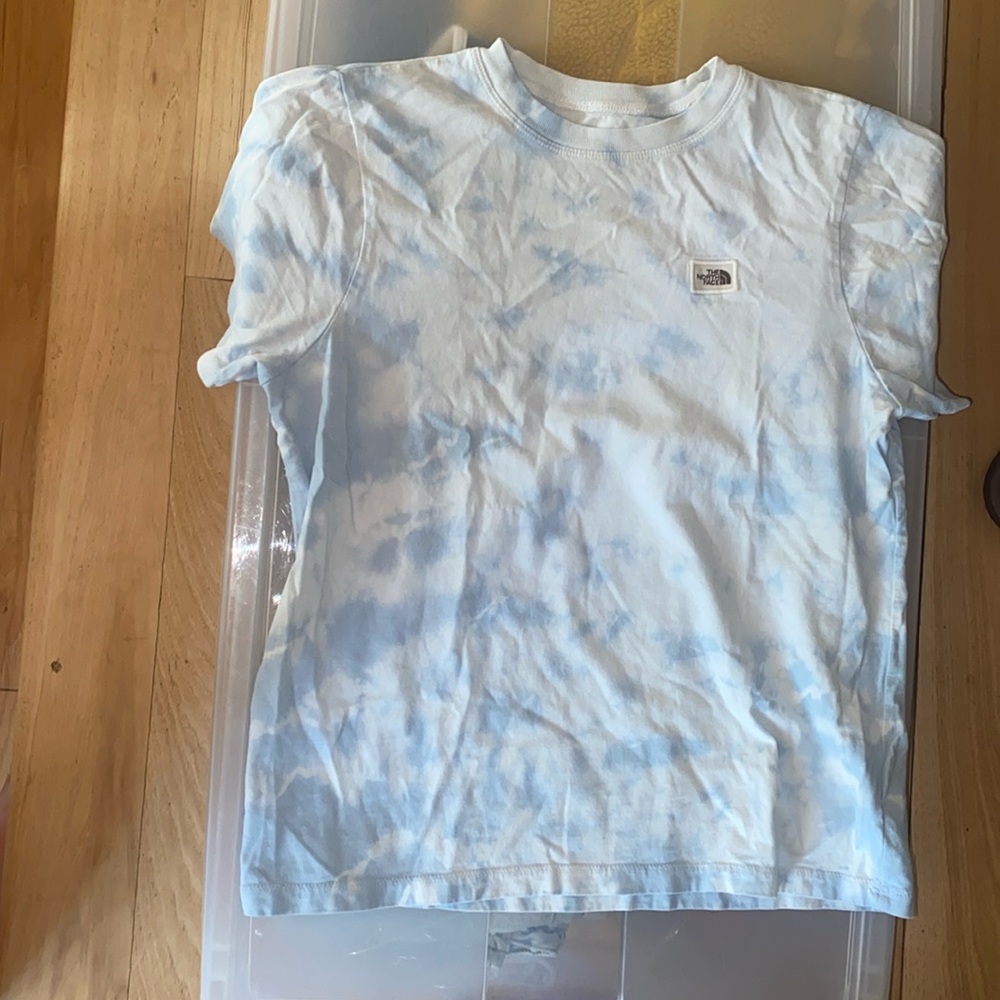 North Face Cotton Tee, Blue and White tie dye, size large